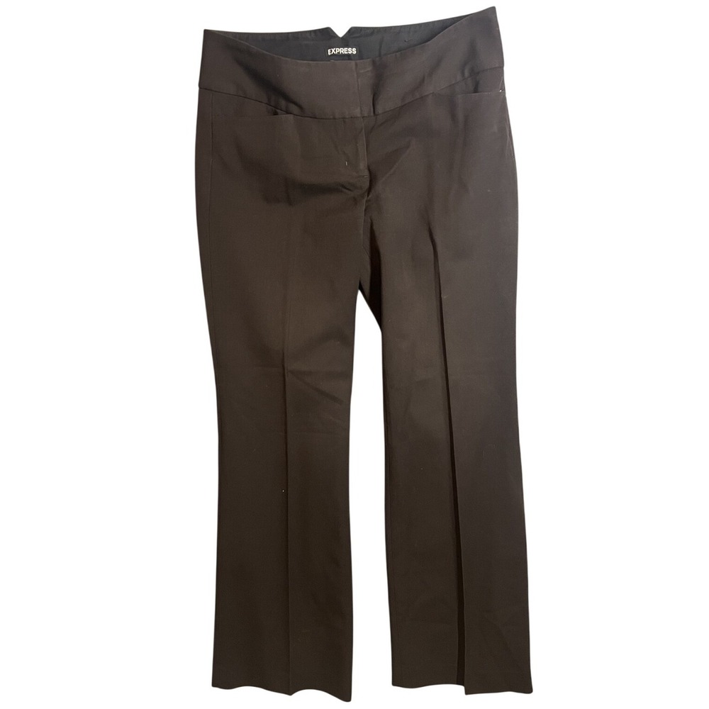 Express Editor Pants‎ Women's Size 6R Brown Flat Front Bootcut Mid Rise Work